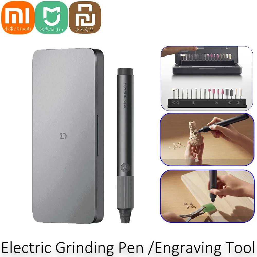 

Xiaomi Mijia Smart Electric Grinding Pen Brushless Motor Fast Carving Polishing Burnishing Drilling Mini Grinder Home Tool