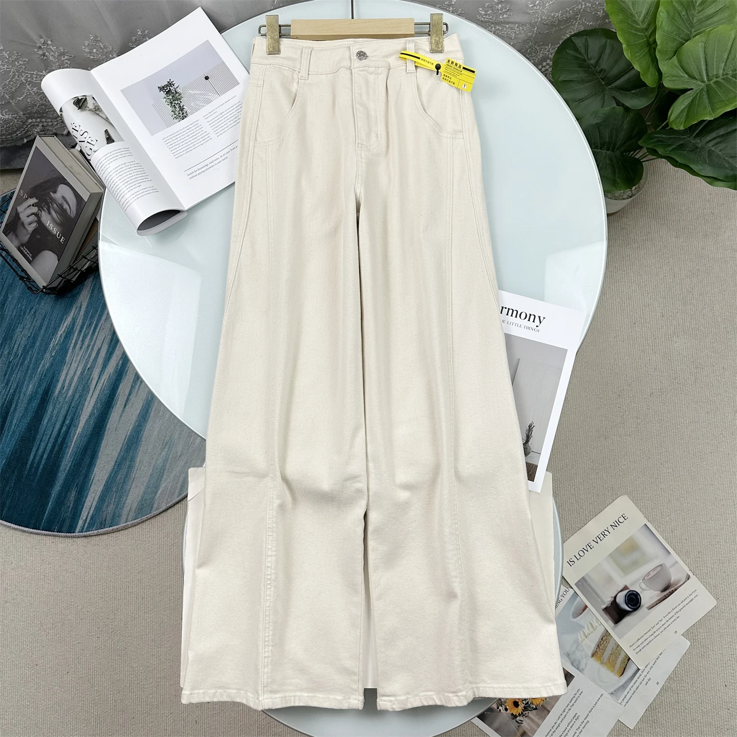 

Women's High Waist Straight Leg Jeans Four-way Elastic Slimming Casual Pants Cotton Spring Season Ladies Fashion