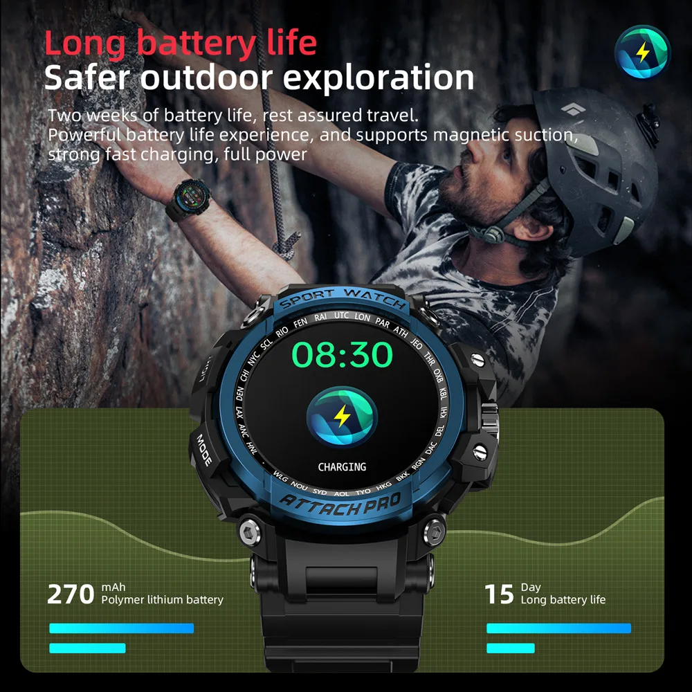 LOKMAT Brand New ATTACK Pro Sport Smart Watch Bluetooth Calls Watches 5ATM Waterproof Fitness Tracker Heart Rate Monitor 2023
