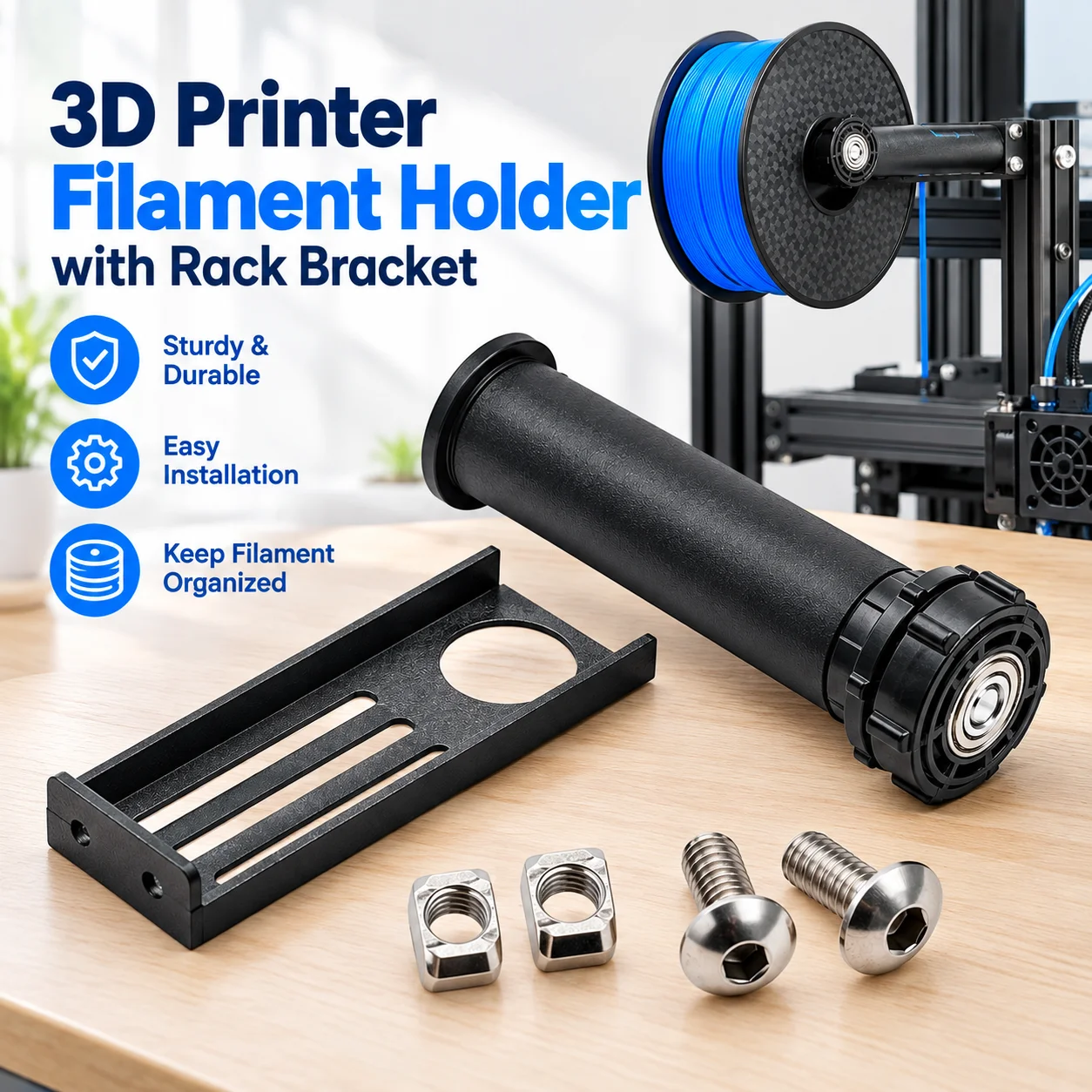Supporto per Bobina di Filamento per Stampante 3D con Cuscinetto 608ZZ, Kit Staffa Rotante per Filamento per Ender 3 CR10 Ender3 V3 SE KE K1 K1C Sidewinder X1, Parti per Stampa 3D