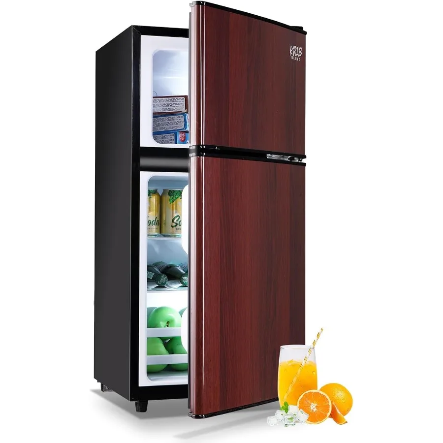 Refrigerador con congelador superior compacto con capacidad de 3,5 pies cúbicos y control de termostato ajustable de 7 niveles para una eficiencia de ahorro de energía