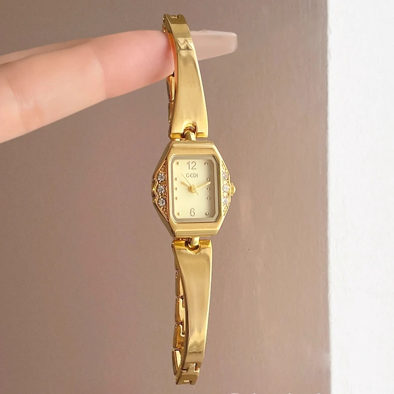 Golden Brilliant Ladies Quartz Watch Luxury Silver Bracelet gifts for woman relogio feminino часы женские наручные