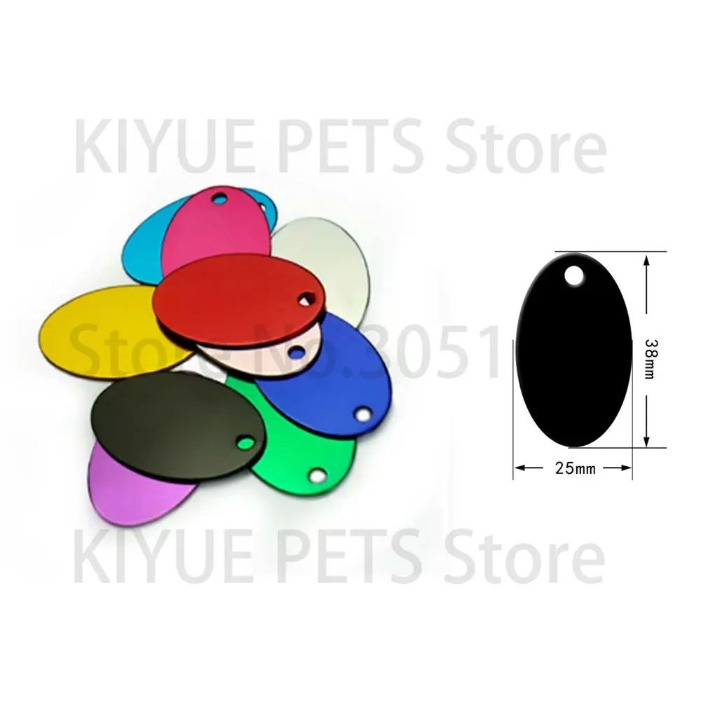 KIYUE 180 MixColors 9 Shape Pet ID Tag Custom Personalized Name ID Engraved Round Bone Paw Identification Plate Charm