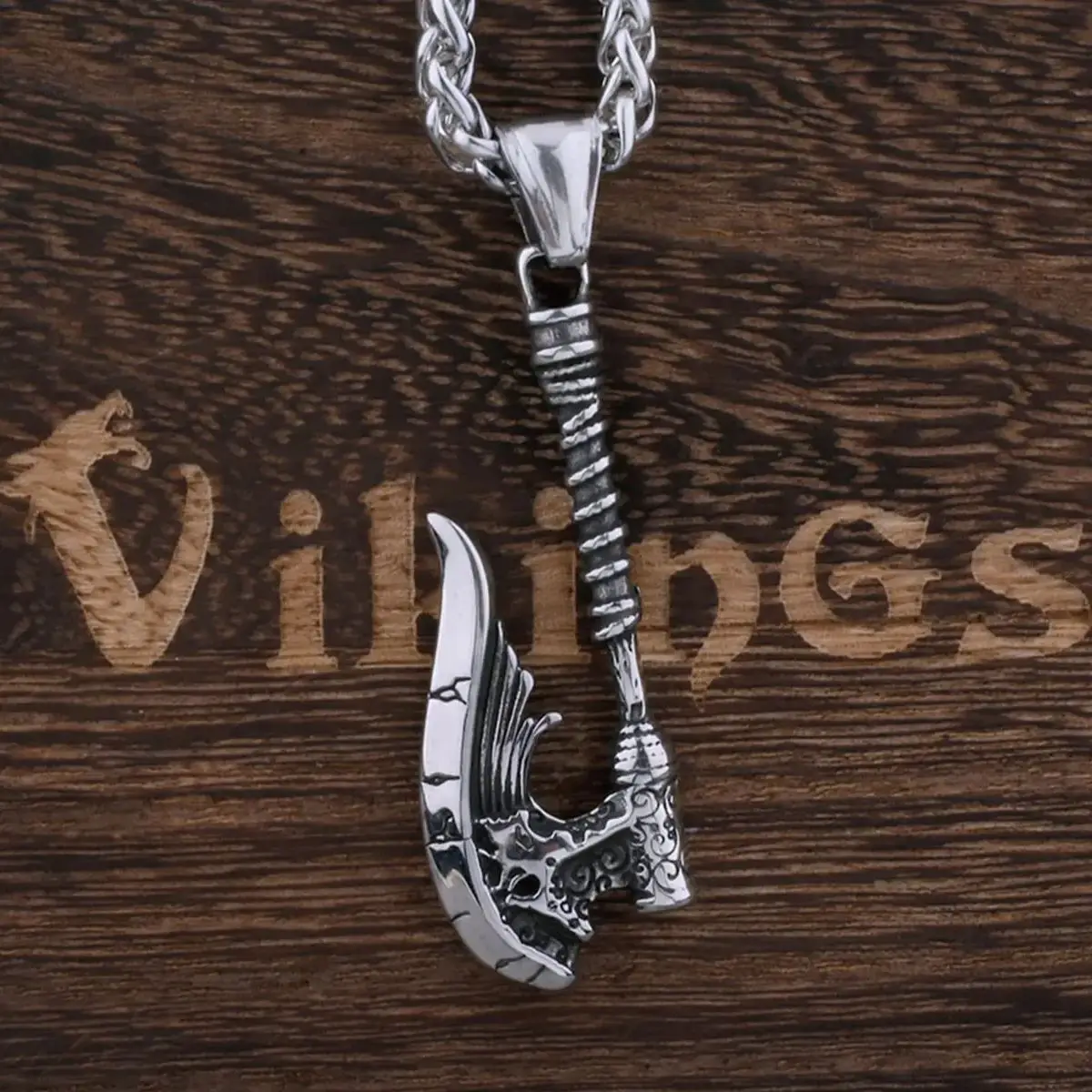 Nordic Vikings Axe Necklace Men's Stainless Steel Fashion Retro Hip Hop Biker Pendant Necklace Amulet Charm Male Jewelry Gift