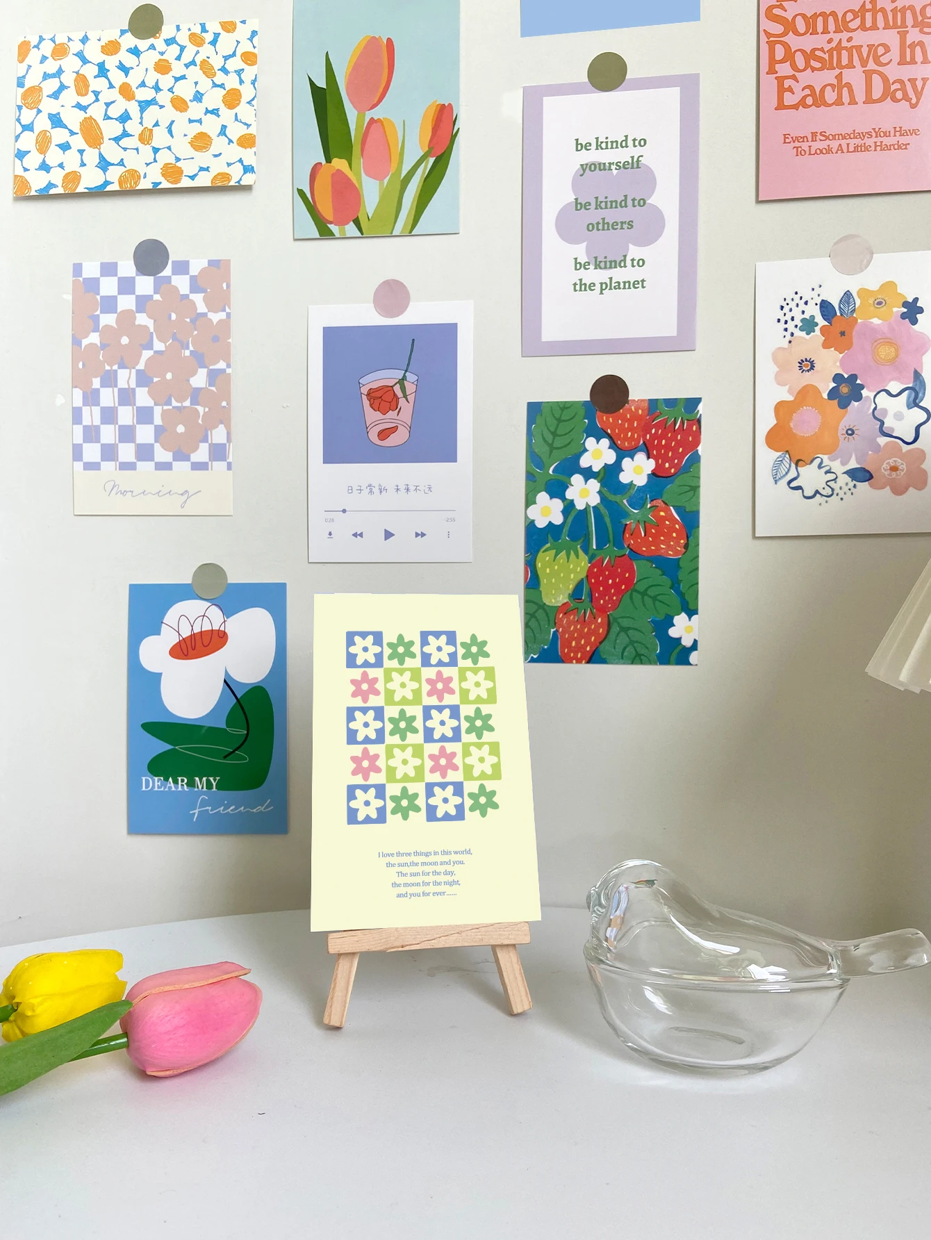 30 قطعة ملصقات الباستيل الدنماركية ، مجموعة ملصقات الحائط الباستيل الدانماركية ، ديكور غرفة الباستيل الدنماركية ، صور ديكور غرفة الفن الجدار ، بطاقة بريدية #4