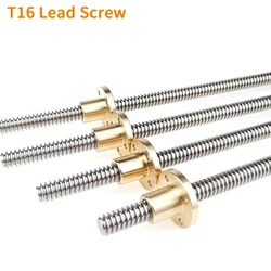 T16 Lead Screw 100mm 150 200 250 300 350 400  500 600mm lead 2/3/4/8mm screw large lead trapezoidal screw 3D printer screw stepp