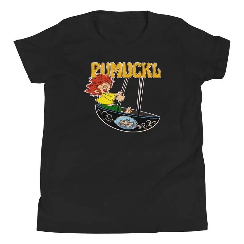 

80s Retro Vintage Cartoon Zeichentrick Character Pumuckl in Swing Youth Short Sleeve T-Shirt