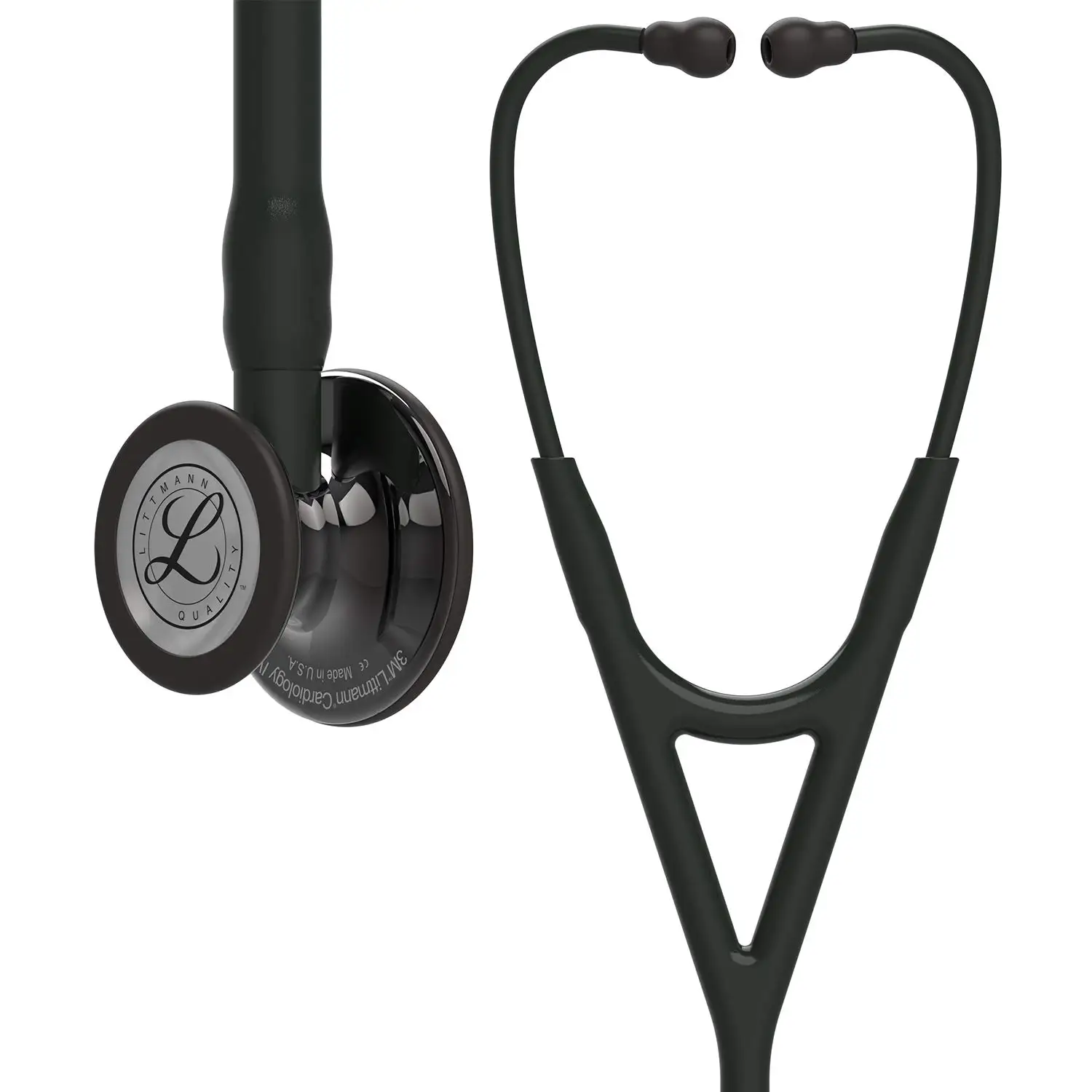 

6232 3M Littmann Cardiology IV Diagnostic Stethoscope High Polish Smoke-Finish Black Tube Black Stem and Black Headset