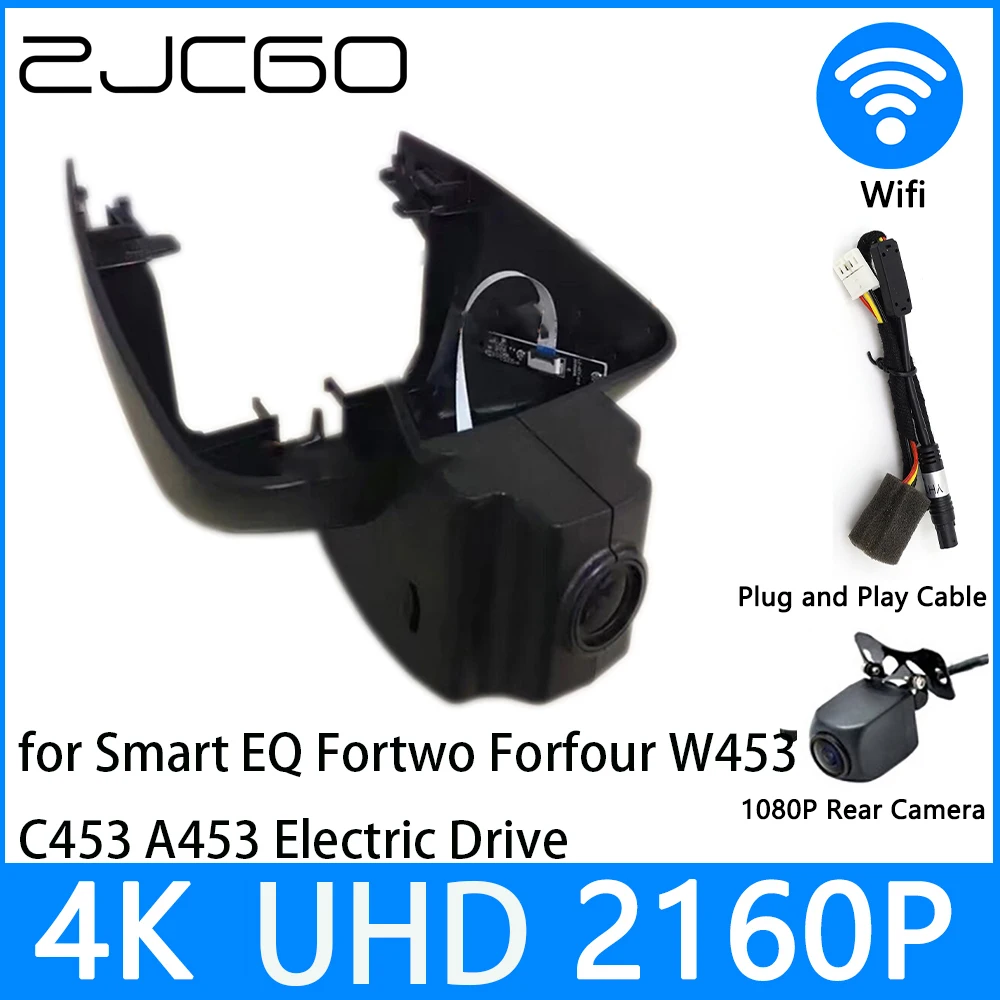 

ZJCGO Dash Cam 4K UHD 2160P Car Video Recorder DVR Night Vision for Smart EQ Fortwo Forfour W453 C453 A453 Electric Drive