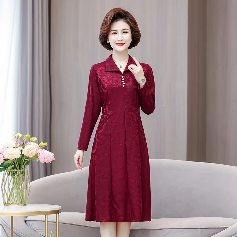 

Vintage Polo Collar Office Lady Dress Women Elegant Bodycon Long Dress Autumn Winter Long Sleeve Korean Vintage Vestido