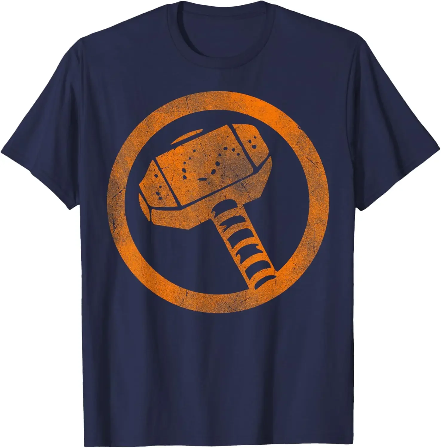 Marvel Thor Hammer Logo Orange Tonal Cut-Out Halloween T-Shirt