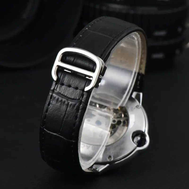 Montre automatique squelette de luxe pour hommes, Tourbillon, mouvement mécanique, étanche à 100M, bracelet en cuir véritable saphir, 2025