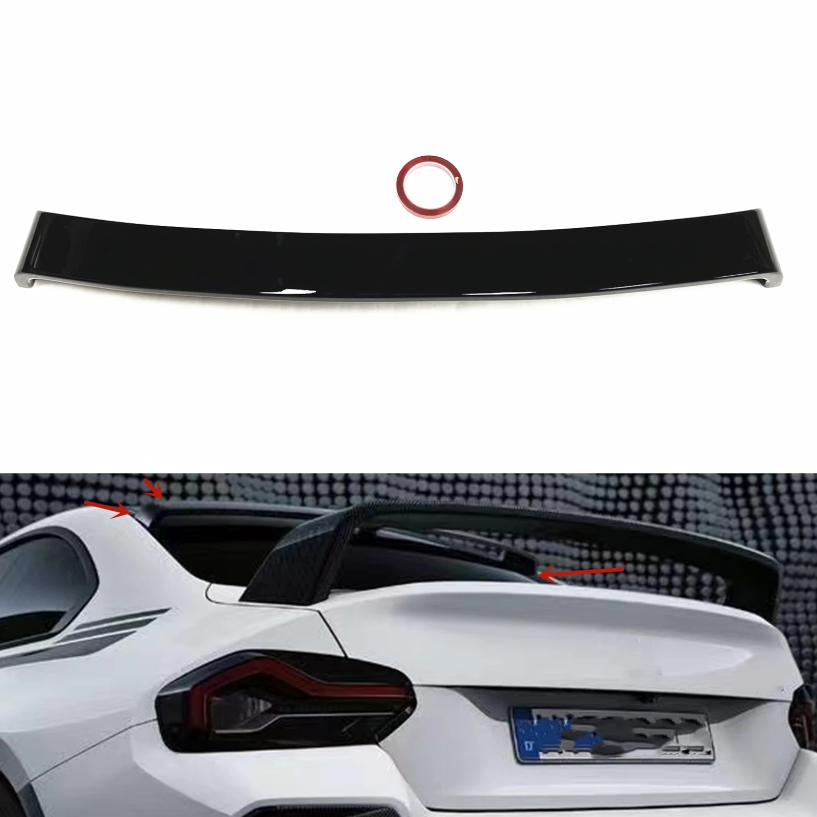 

Gloss Black Rear Window Roof Splitter Lip Trunk Lid Spoiler Wing For BMW New 2 Series G42 M235i M240i Coupe 2 Door 2022-2023