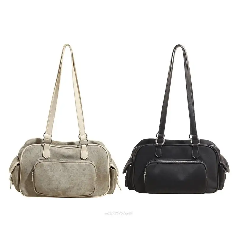 

X5XA Современная сумка из искусственной кожи со структурированной строчкой и вместительной сумкой под мышками, подходящая для и