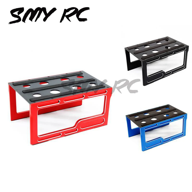 1 Piece RC Car Stand Repair Workstation Platform Shock Damper Pits Stand For 1/8 1/10 1/12 RC Cars Truck Buggy Red