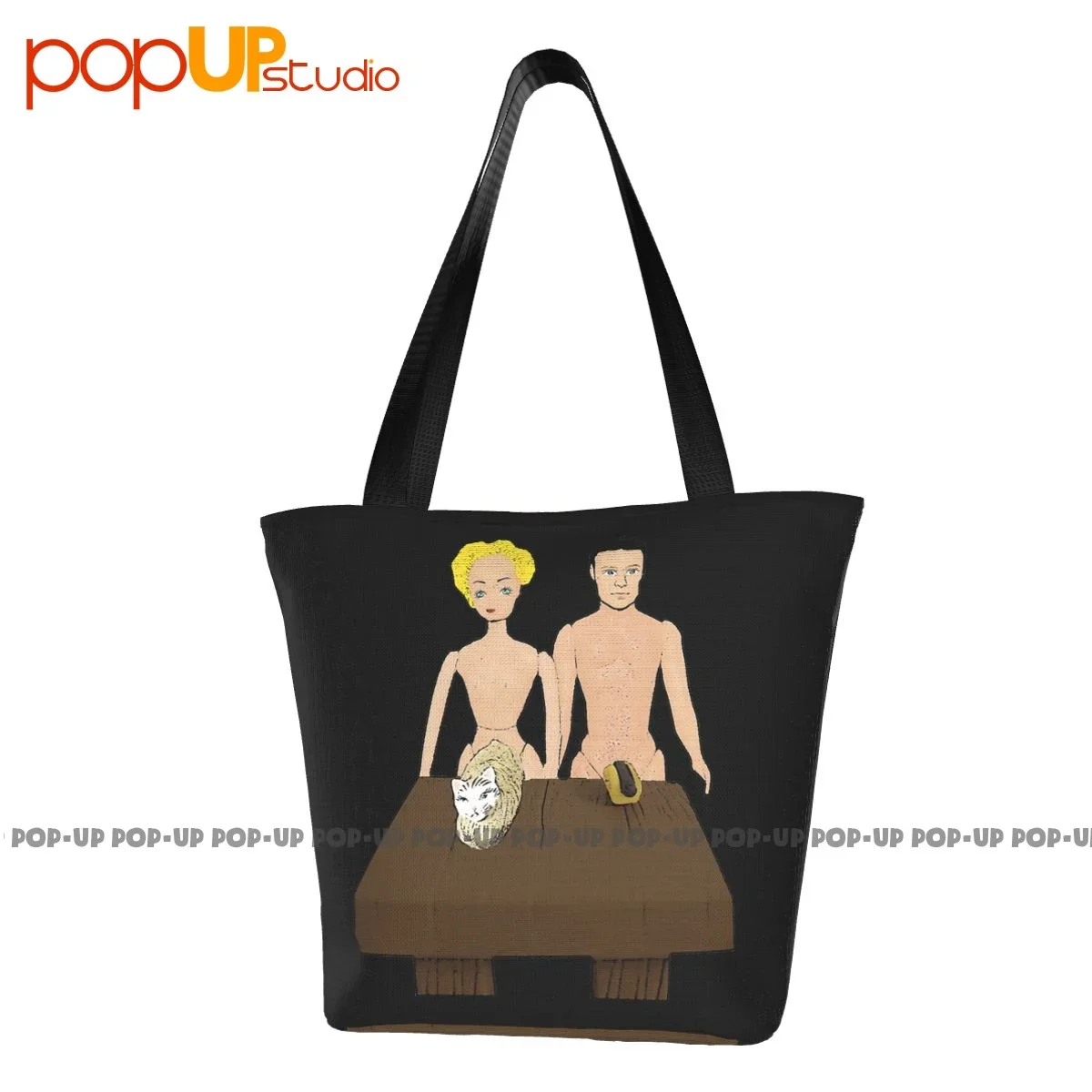 Pussy A Hot Dog Rude Funny Doll Humour Cute Handbags Polyester Shopping Bag Crossbody Bag