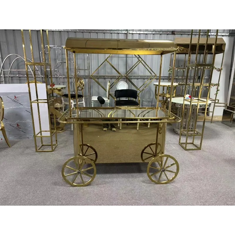 Commercial Grade Luxury Stainless Steel Dessert Cart with Detachable Design and Locking Wheels - New Arrival