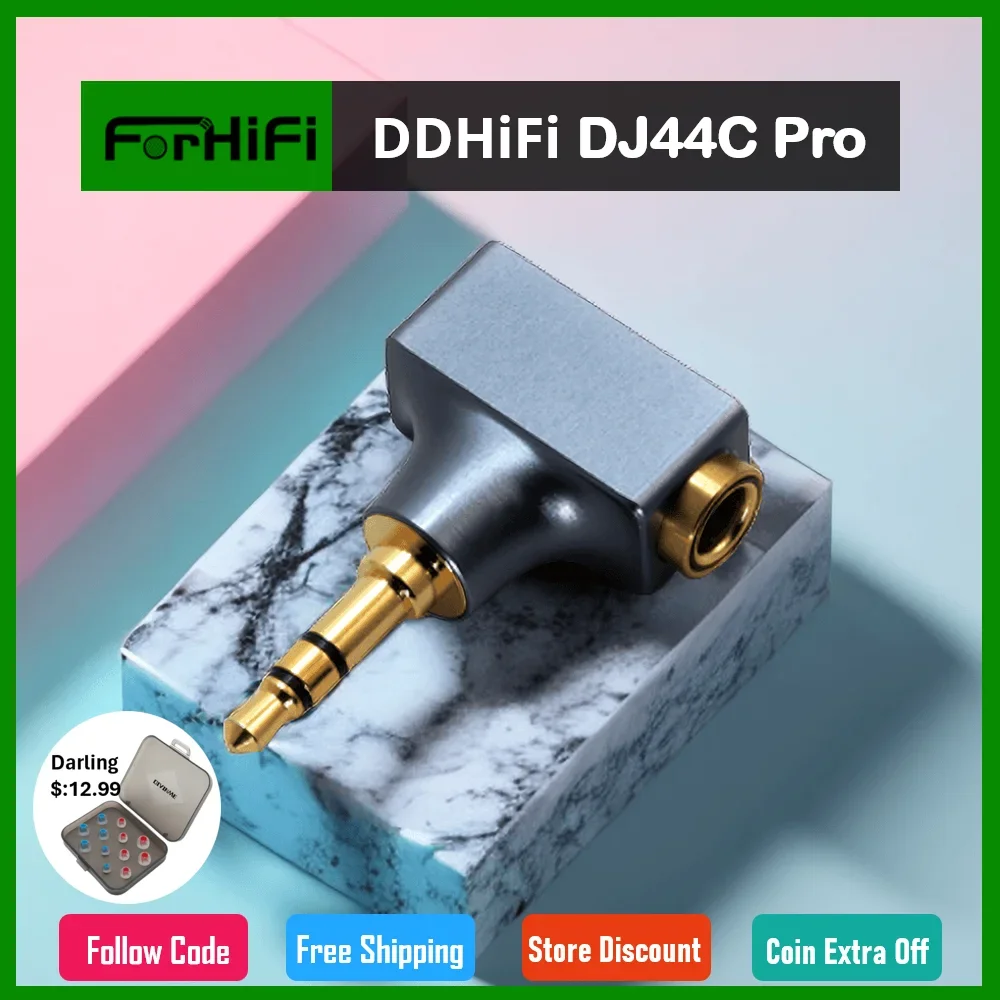 DD ddHiFi DJ44C Pro 4.4mm Female to 3.5mm Male Earphone Adapter Connector Premium CNC Headphone Adapter For DAC DAP MP3