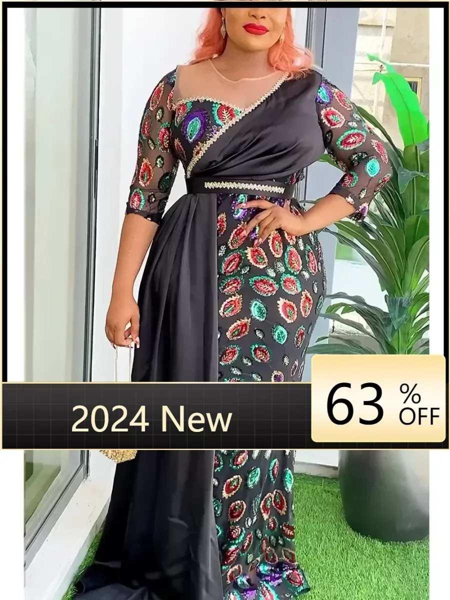 

African Dresses for Women Plus Size Africa Clothes Dashiki Ankara Wedding Outfit Gown Elegant Evening Party Long Maxi Dress