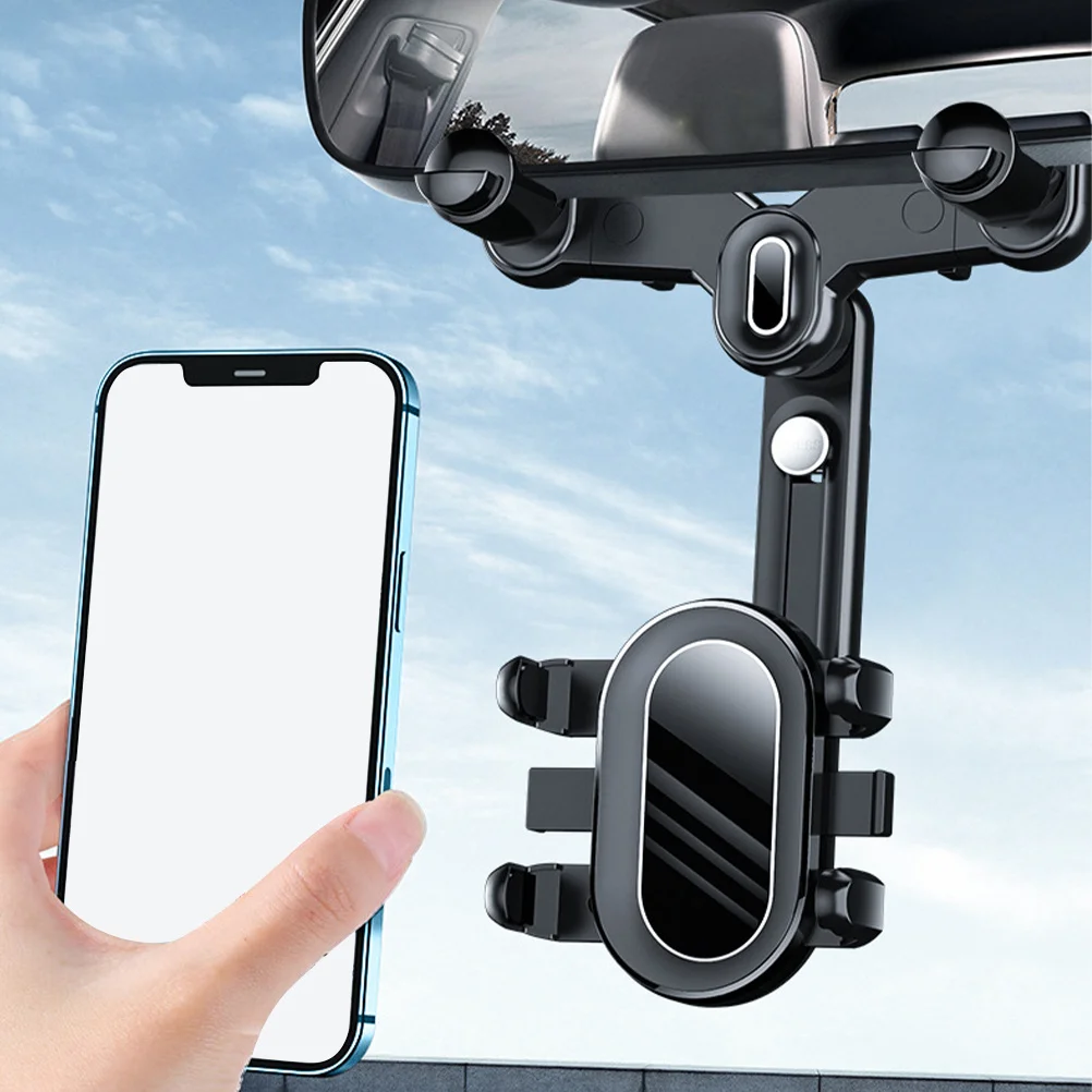 

Navigation Bracket Rearview Mirror Phone Holder Strong Stable Mount for Car with 360 Rotation and Universal Fit for Most Mobile