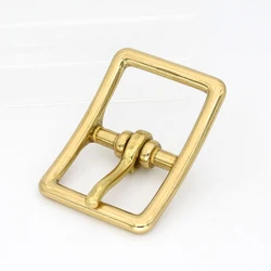 Brass Belt Buckle Center Bar Single Pin Buckle for Leathercraft Bag Strap Horse Halter Harness Adjustment Parts Accessories