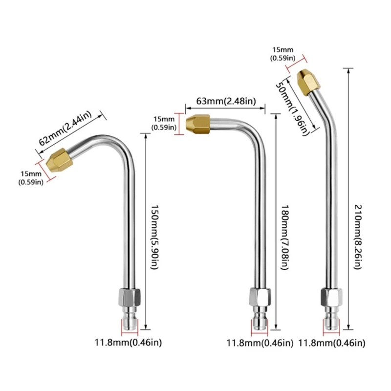 เครื่องล้างรถ MultiAngled Metal Rod Lances สำหรับเครื่องฉีดน้ำแรงดันสูง Water Guns Wands