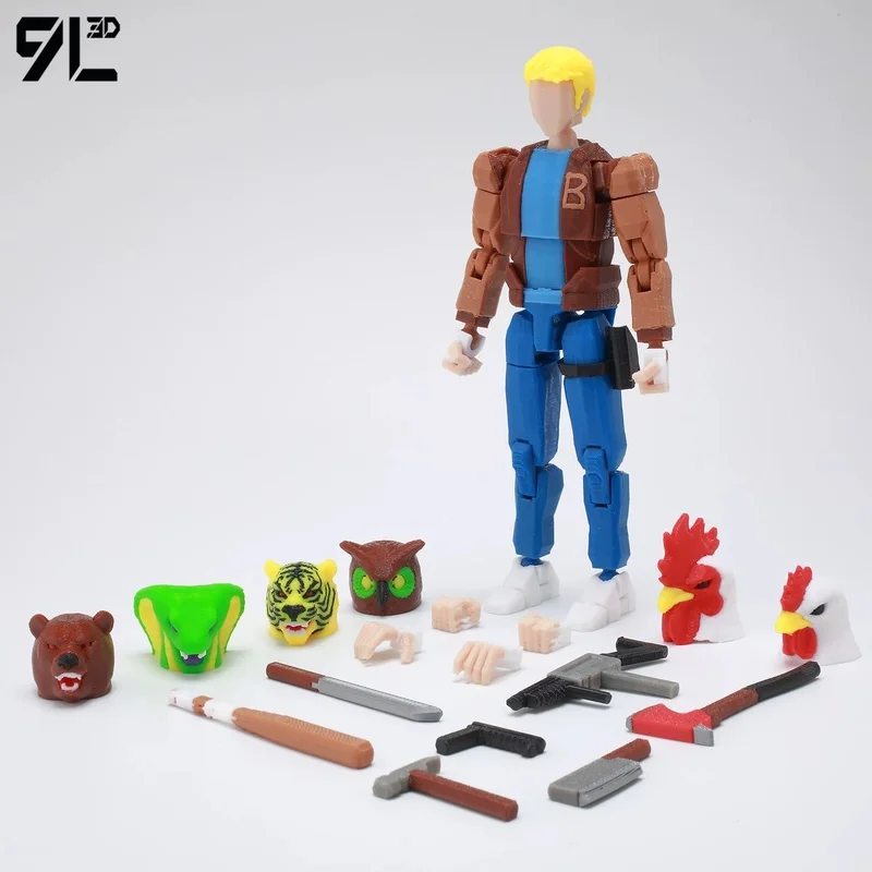 В наличии: Фигурка персонажа 9l3d из игры Hotline Miami в куртке, с подвижными суставами и маской медведя, коллекционная модель для фанатов игры.