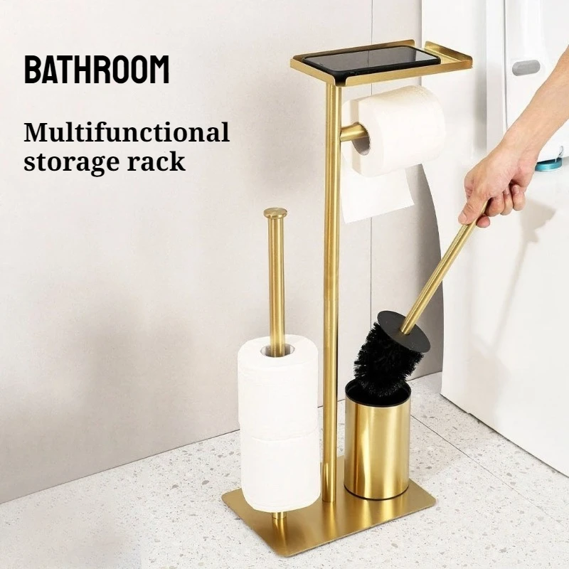 Stainless Steel Paper Holders Multi-functional Waterproof Floor standing Toilet Storage Rack Household Bathroom Equipment