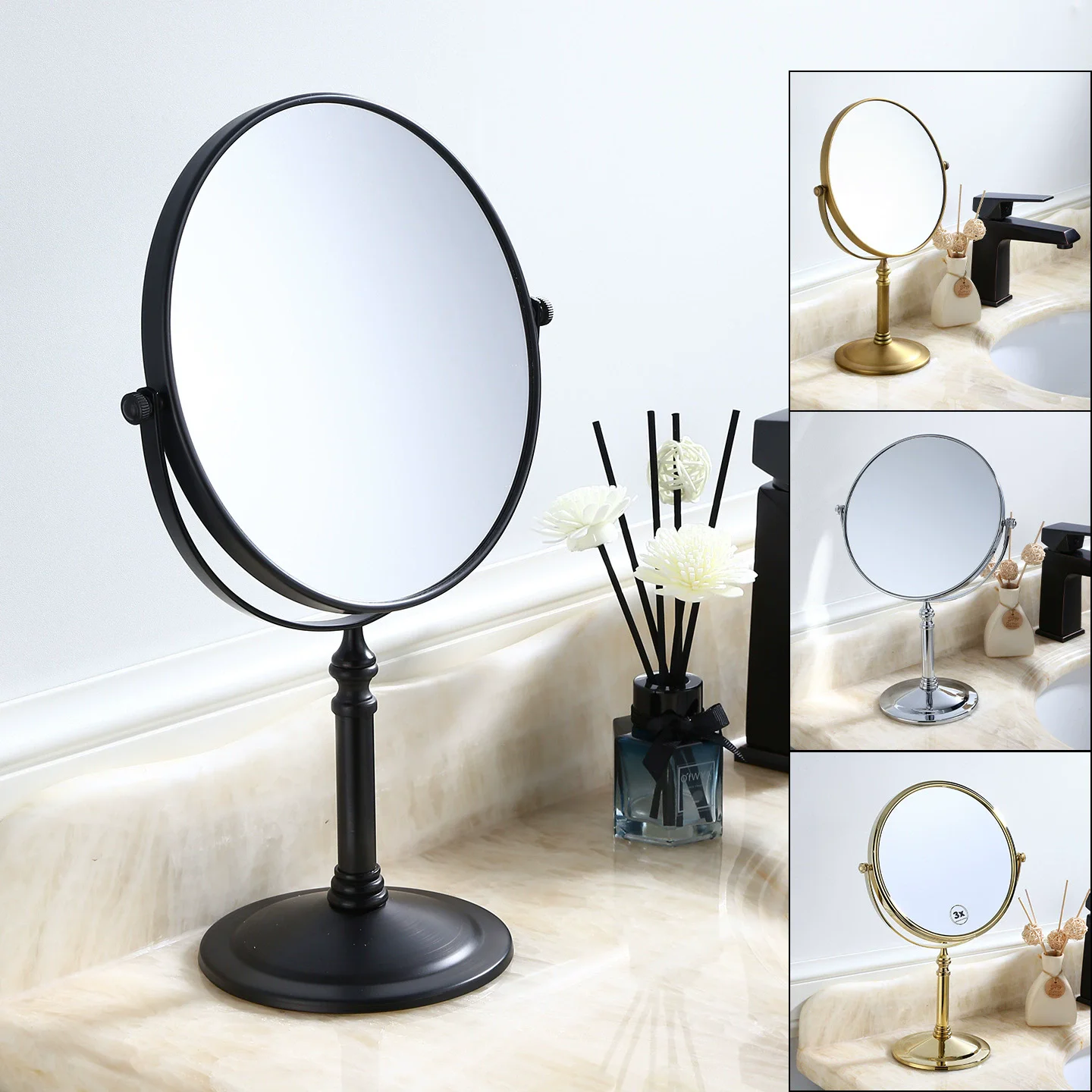 

Gold Bathroom Mirror 6- 8 inch Dressing Mirror 3X/1X Magnifying Mirror Folding Gold Makeup Mirror Cosmetic Mirror Lady Gift