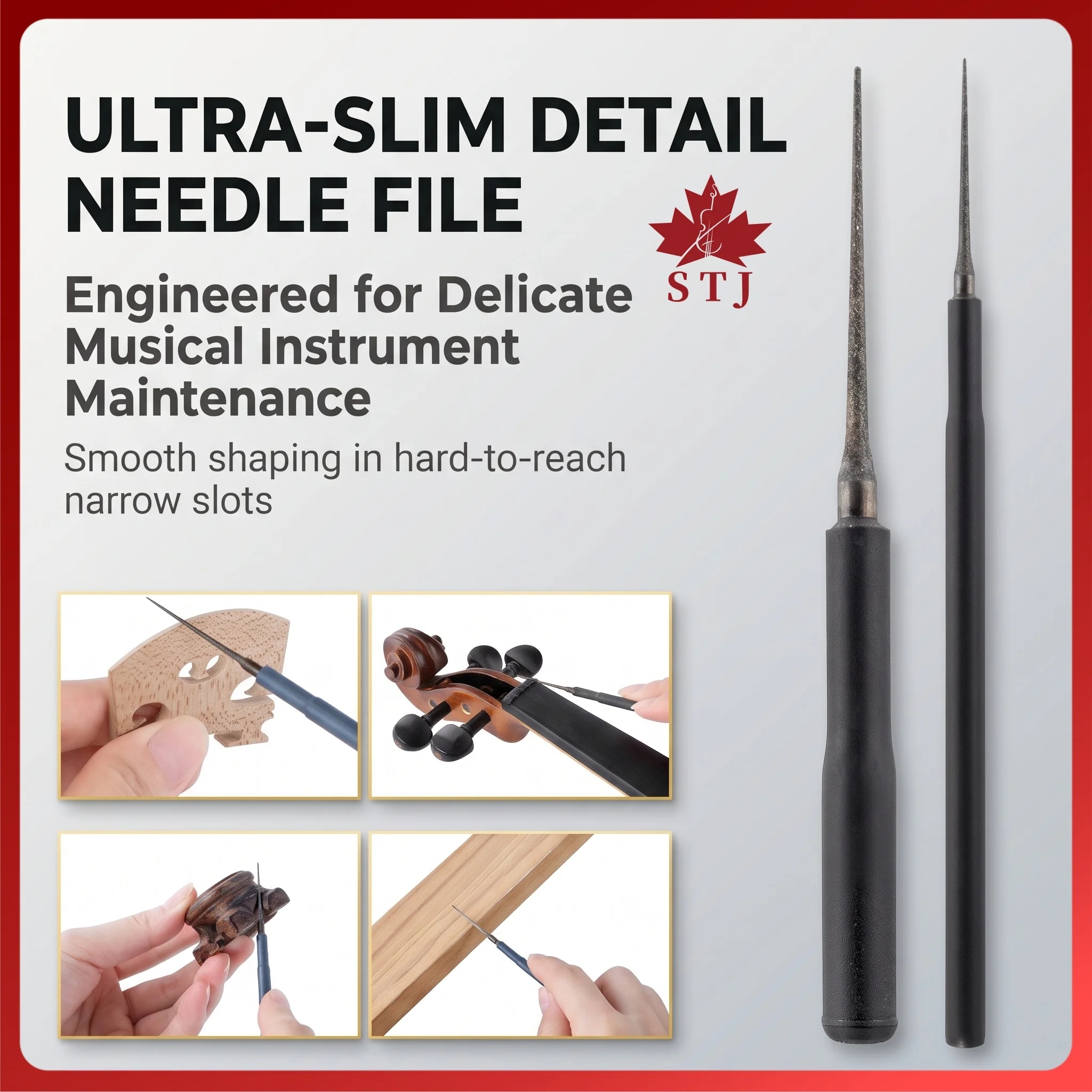 10pcs Mini Violin Bridge Slotting Files Violin Nut Slot File Luthier Tools Violin Cello Making Tools Detail Polishing Tool Part