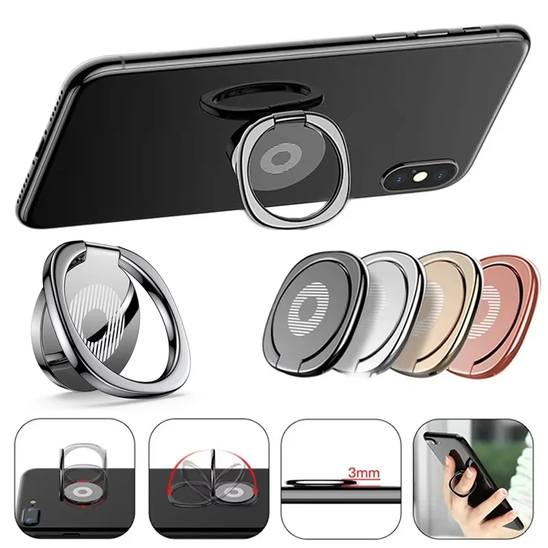 Mini Obrotowy o 360 Stopni Uchwyt Pierścieniowy na Palec Metalowy Stojak na Telefon Uchwyt do Smartfona do…