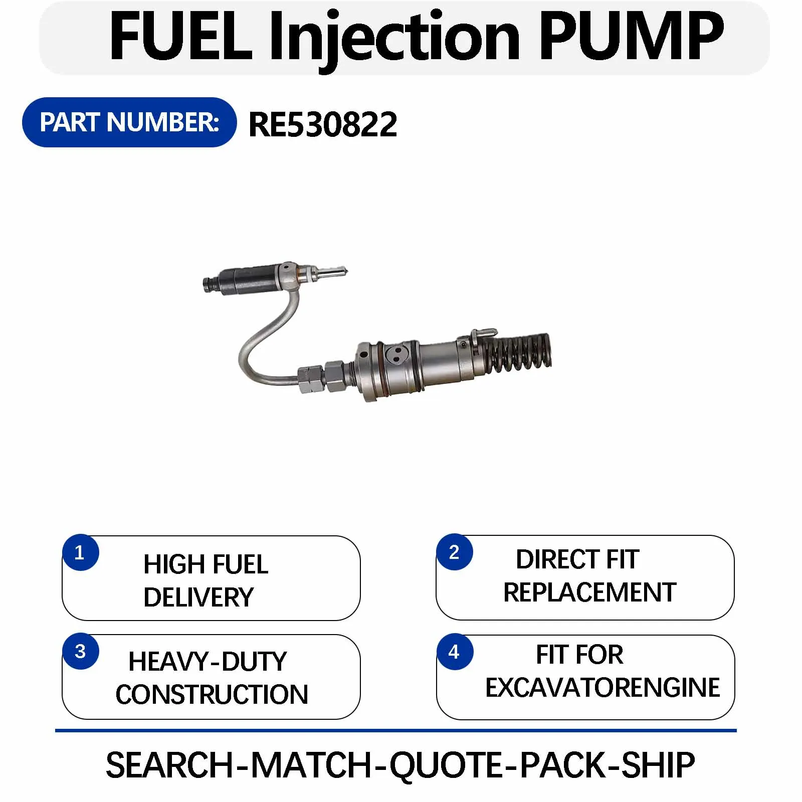 1PCS Fuel Injection Pump RE530795 For JD Diesel Engine Parts