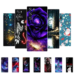 For ZTE Red Magic 9 Pro Case Silicone Soft Flower Wolf Black Bumper Case for Red Magic 9 Pro NX769J Red Magic 9Pro Back Cover