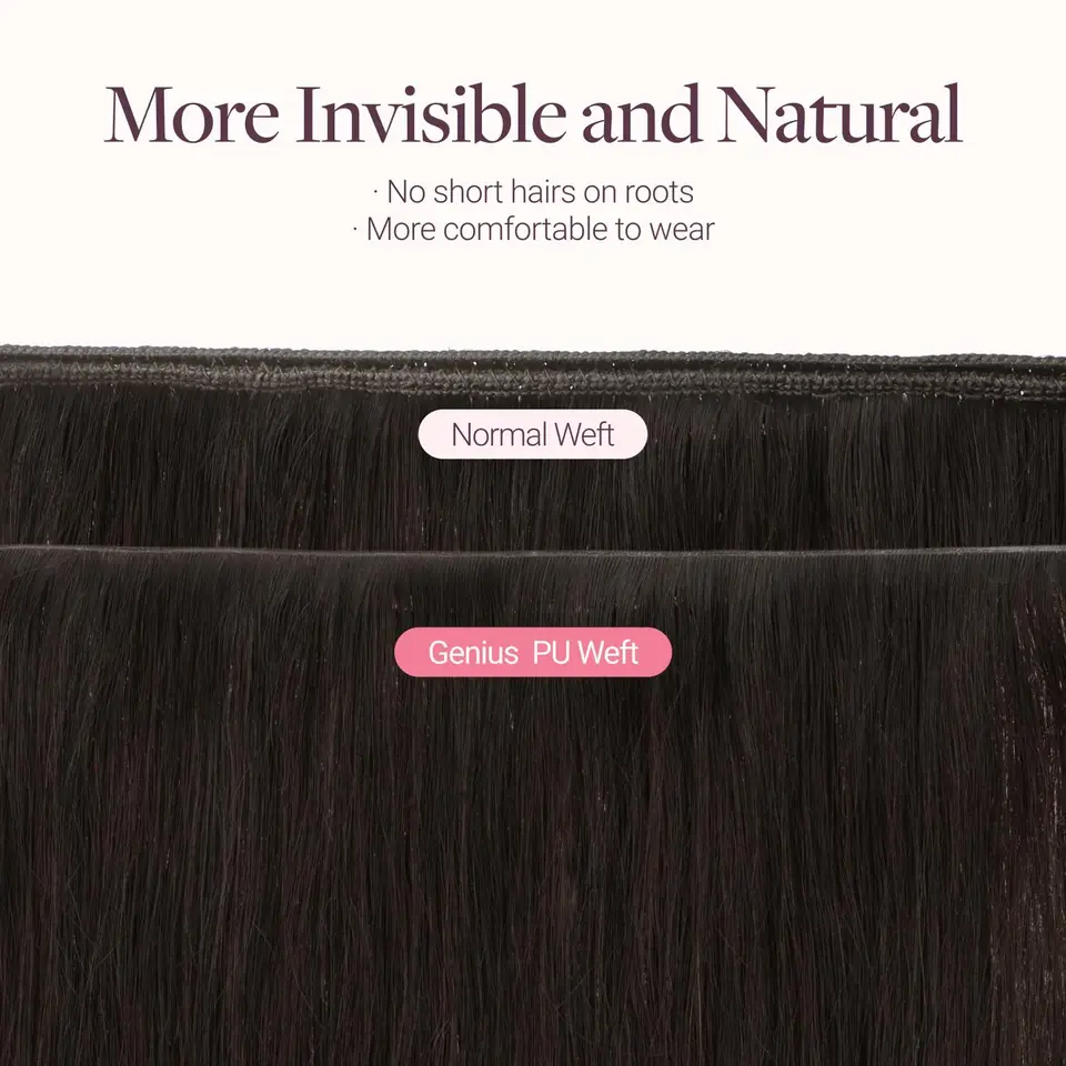 Sin pegamento costuras invisibles PU extensiones de cabello humano suave piel amigable material ligero 16 pulgadas 40g mechones naturales para mujeres aumentando volumen y longitud 6