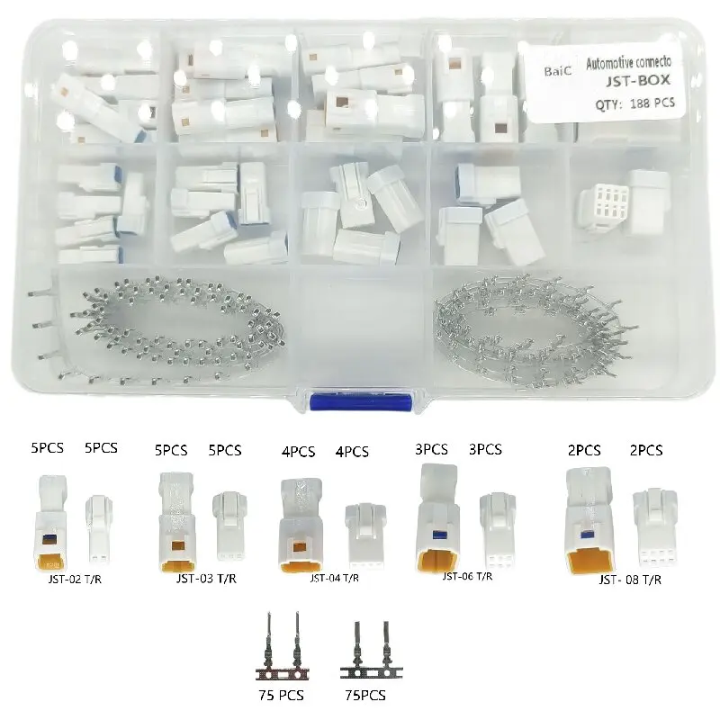 Kit connettore JST serie cavo impermeabile connettore rapido cavo Kit elettrico JST-02-08T/R JWPF spina sigillata automobilistica con pin