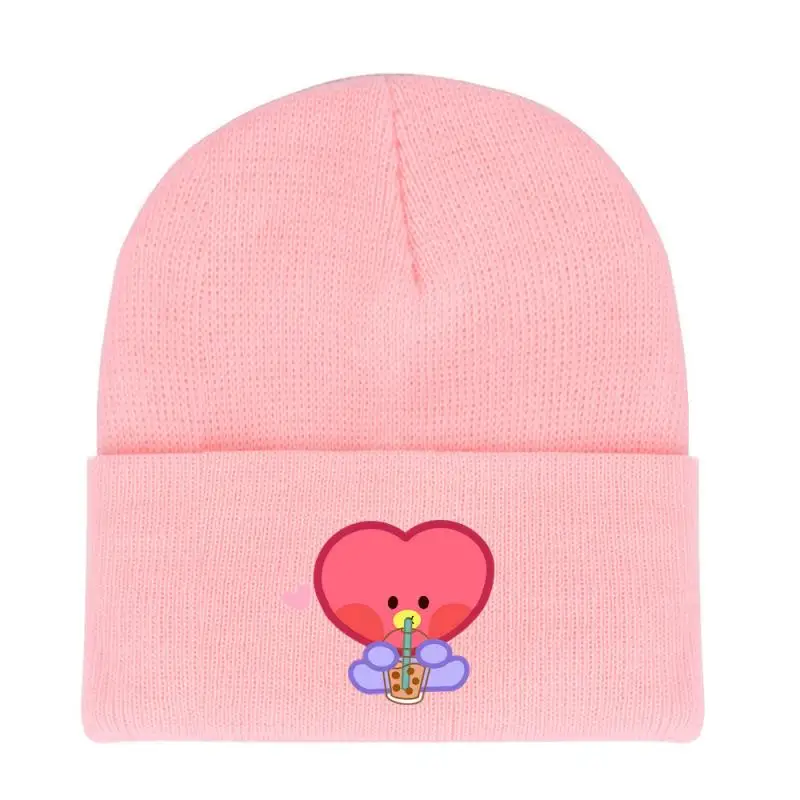 Anime Cartoon Bt21 Tata Cooky Shooky Knitted Hat Creative New Korean Style Student Warm and Cold Woolen Hat Gift for Friends