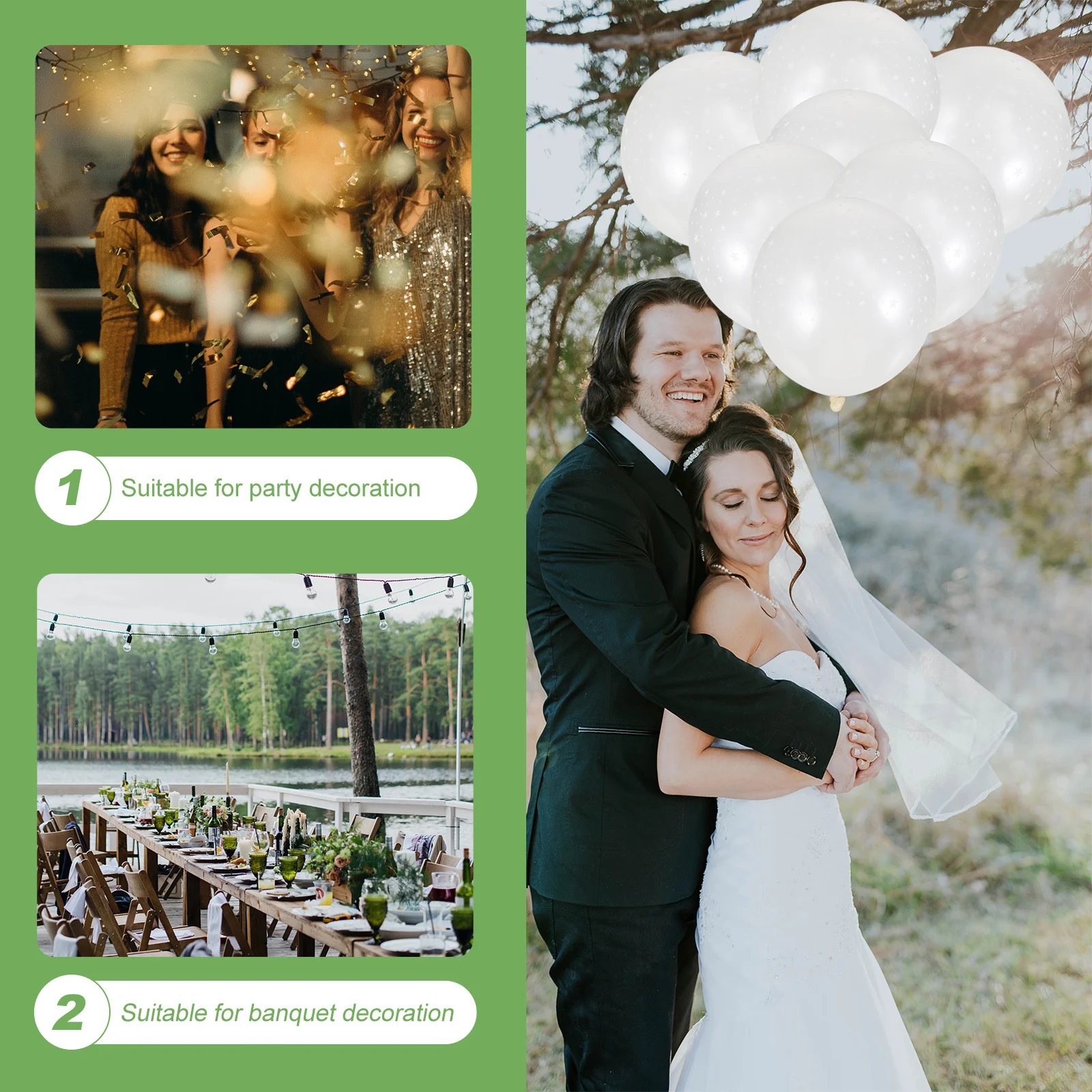 

100pcs Star Print Latex Balloons 12 Inch Transparent For Wedding Birthday Party Decorations Thickened Balloon Supplies