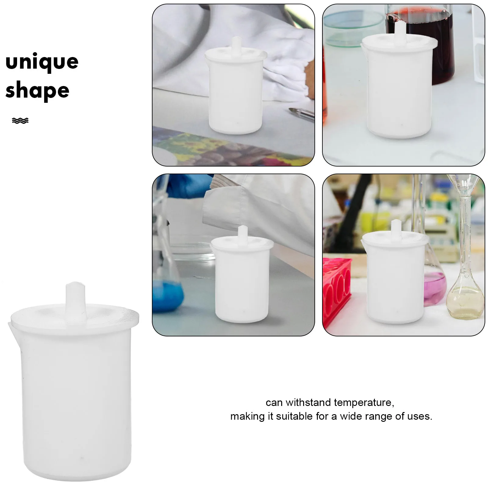 PTFE 비커 30ml 화학용 머그컵 내열 측정컵 방수 휴대용 과학 실험용 소형 비커 머그컵