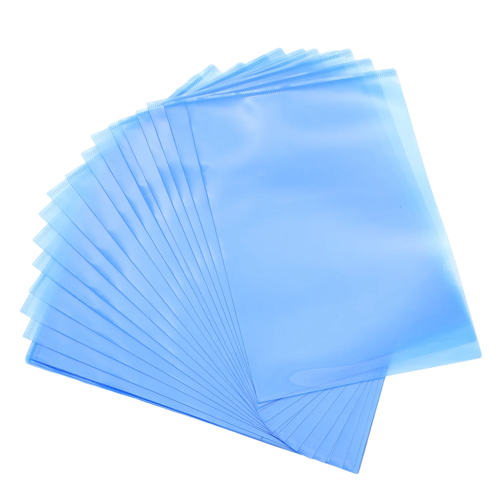 

30pcs A4 Plastic Folders: L Shape Document Organizer Blue Transparent File Folder Sleeves For Office School Home Storage Project