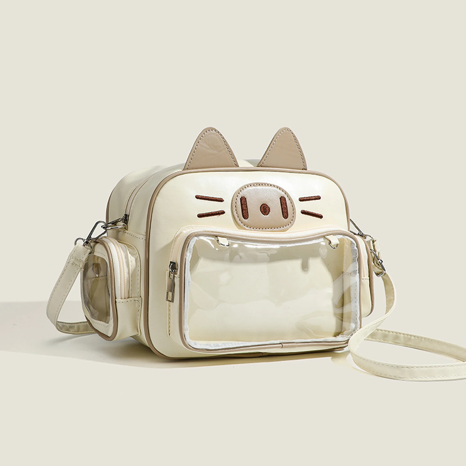 Y2k Aesthetic Trendy Cool Fashion HandbagsCartoon Kawaii Cute Cat Shoulder Bag Al MatchTransparent Casual Crossbody lta Bags