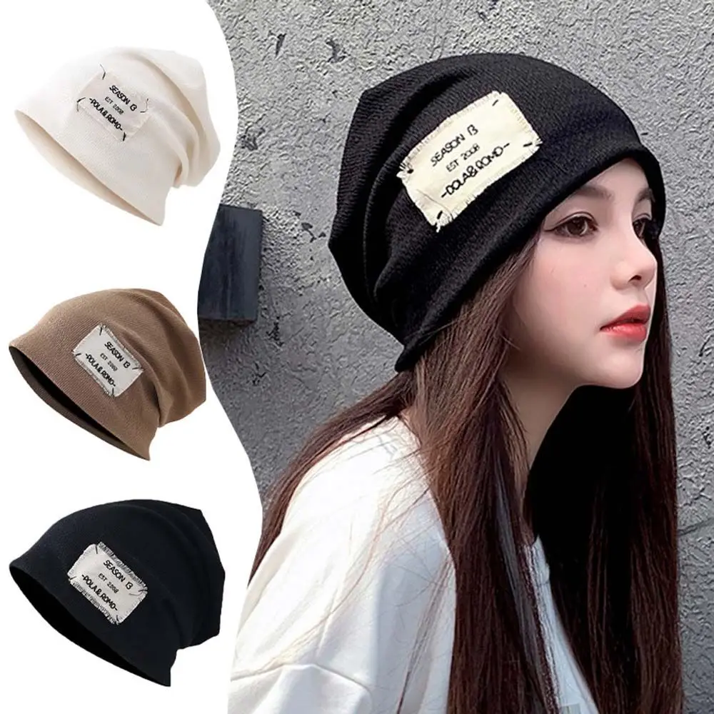 

Hip hop Soft Summer Spring Solid color Korean Style Women Beanie Men Skull cap Knitted Hat Stacking bonnet