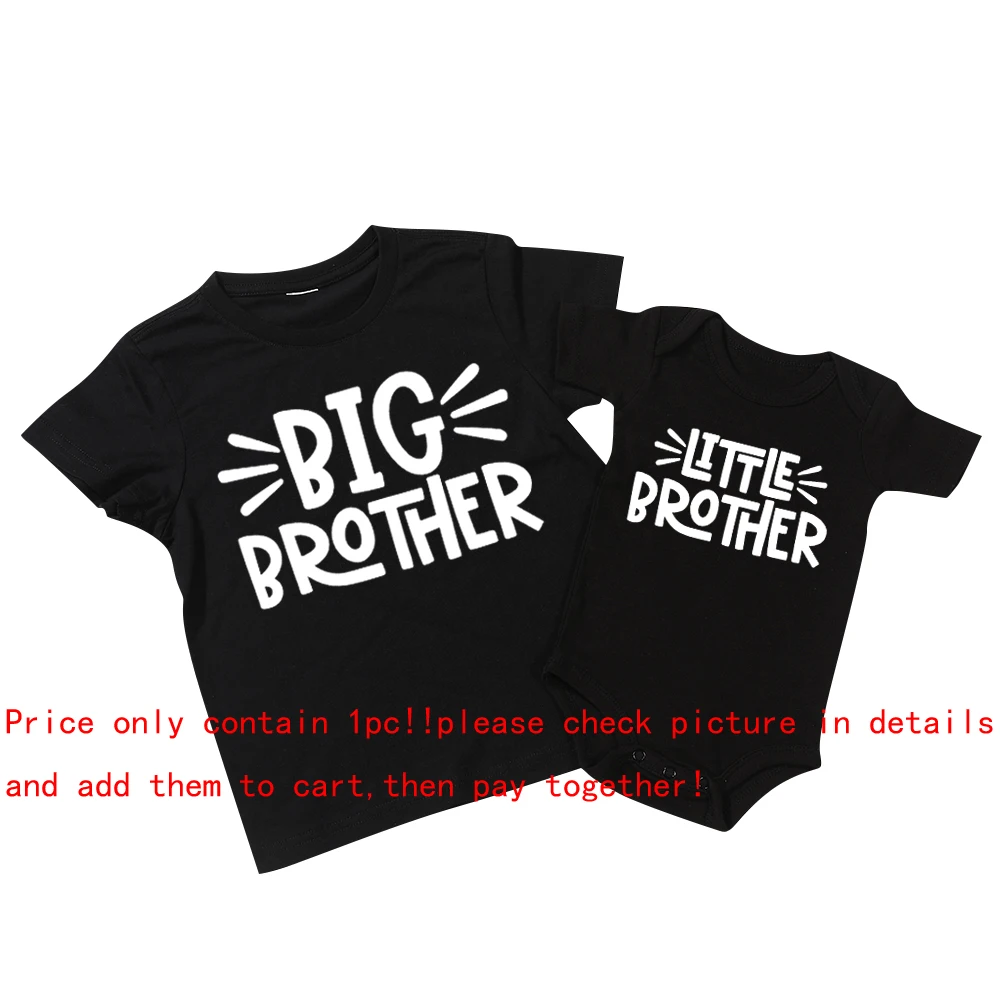 Sibling Brother Matching Shirts Big Brother Little Brother Shirt Brother Matching Outfits Kid Short Sleeve T-shirts Baby Clothes