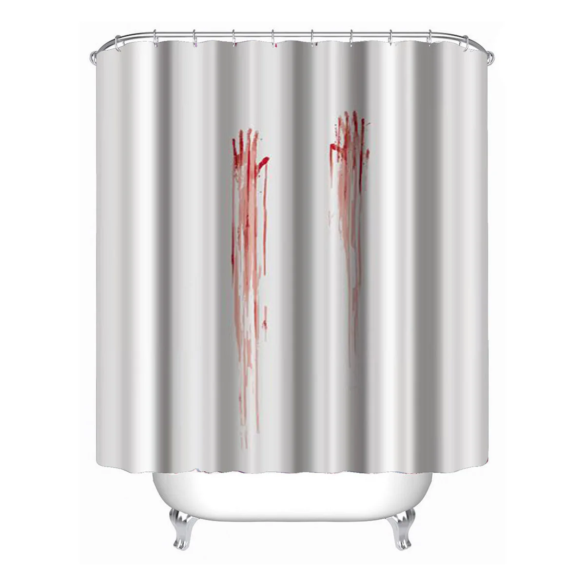 

Blood Handprints Shower Curtain Premium Waterproof Polyester Halloween Horror Gift Bathroom Decoration Shower Curtain