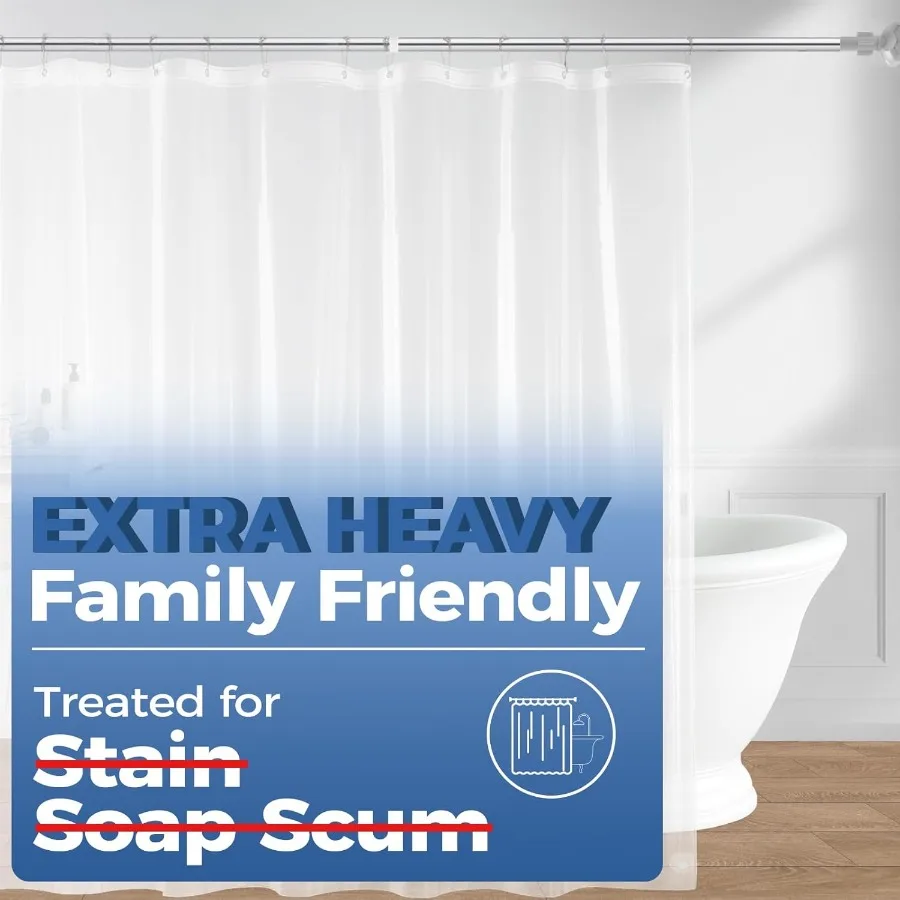 

Прозрачная подкладка для занавески для душа, 12 г, очень тяжелая пластиковая подкладка для душа из ЭВА с 3 магнитами для водонепроницаемой защиты ванной комнаты, идеально подходит для