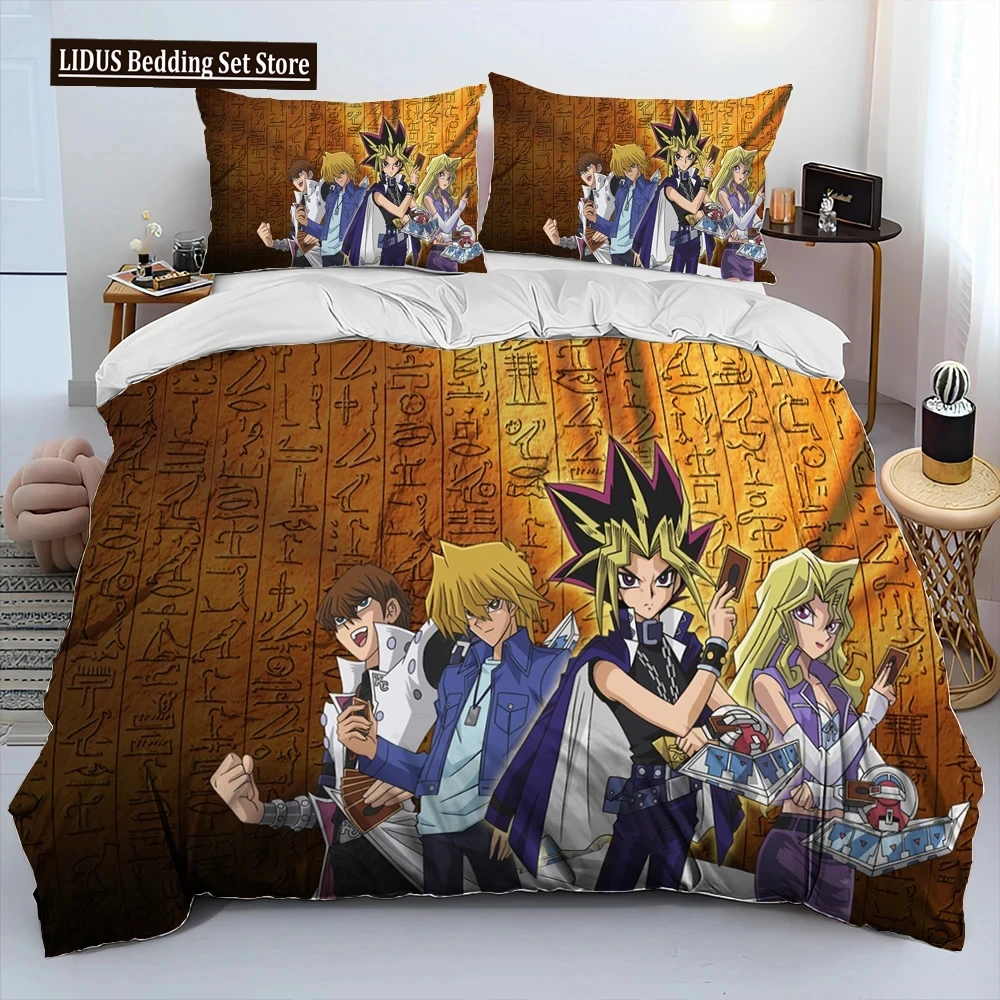 

3D Yu-Gi-Oh MONSTER CARD Anime Comforter Bedding Set,Duvet Cover Bed Set Quilt Cover Pillowcase,king Queen Size Bedding Set Boys