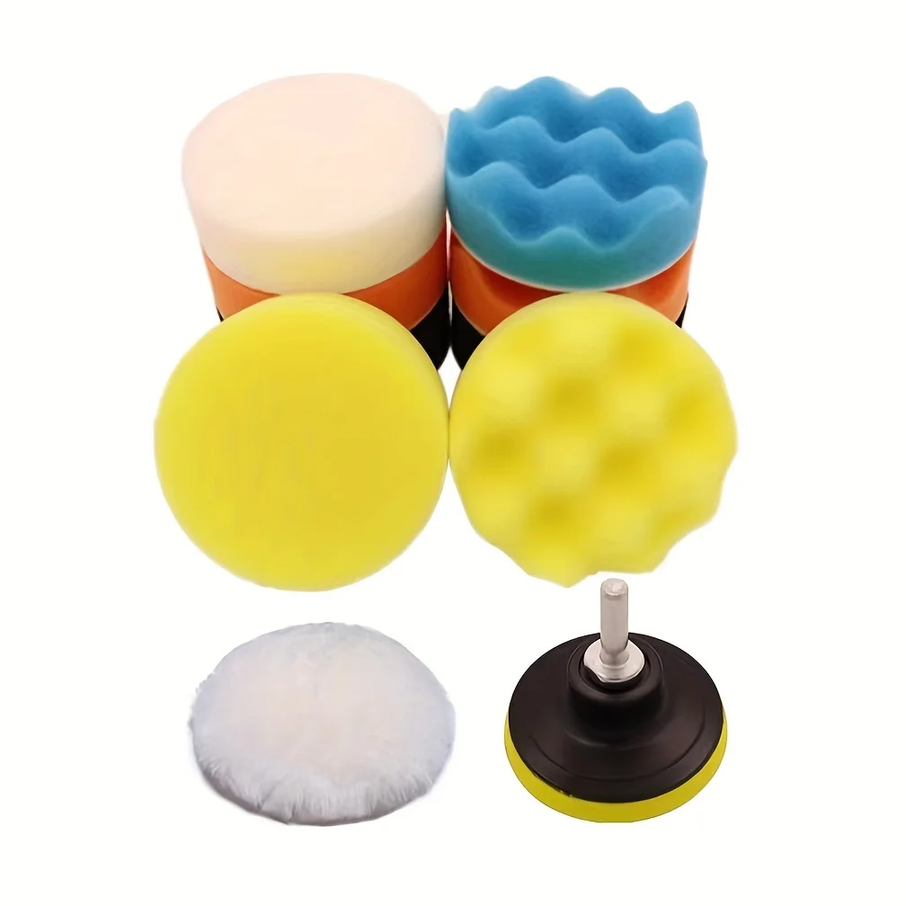 Complete Car Polishing Sponge Wheel Kit For Electric Drills With Angle Grinder Compatibility
