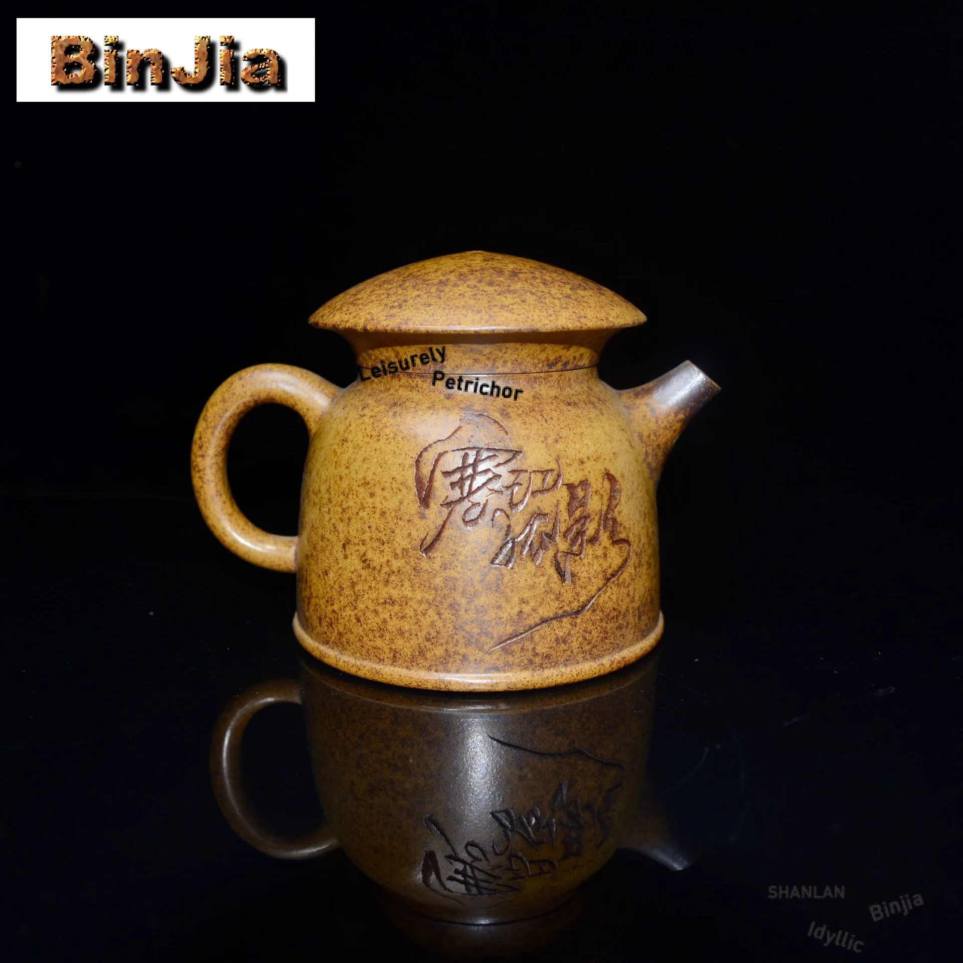 

350 мл винтажные чайники Исин из фиолетовой глины, ручная резьба, горшок с холодной рекой, необработанная руда, грязевой чайник, чайный сервиз Zisha