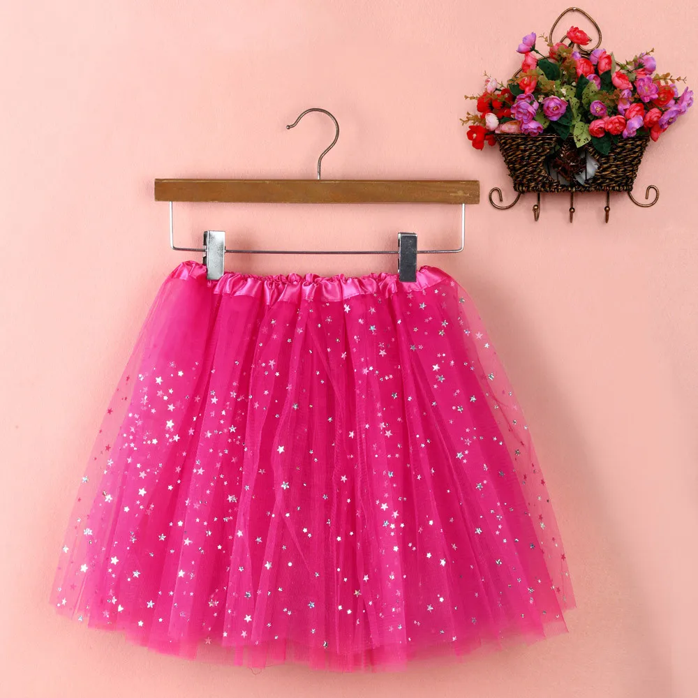 Colors Star Sequin Tutu Skirt For Girls Elastic Ballet Dancewear Shinning Tutus Skirt Fairy Tulle Skirt Kids Adult юбка женская