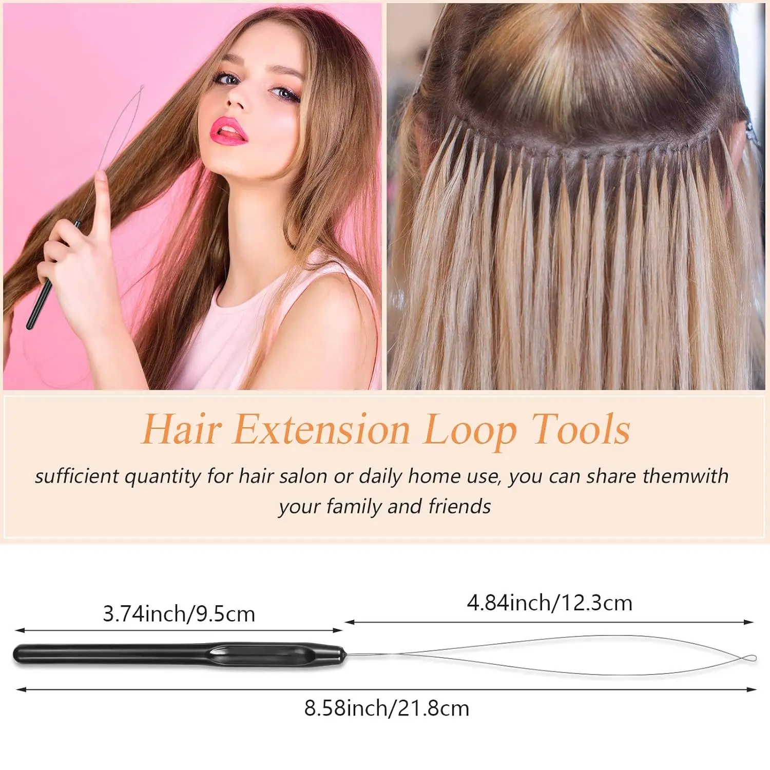 100 Pieces Hair Extension Tools and Bead Device Tool  for Hair or Feather Extensions Supplies,DIY Wig Hook Tool Loop Tools