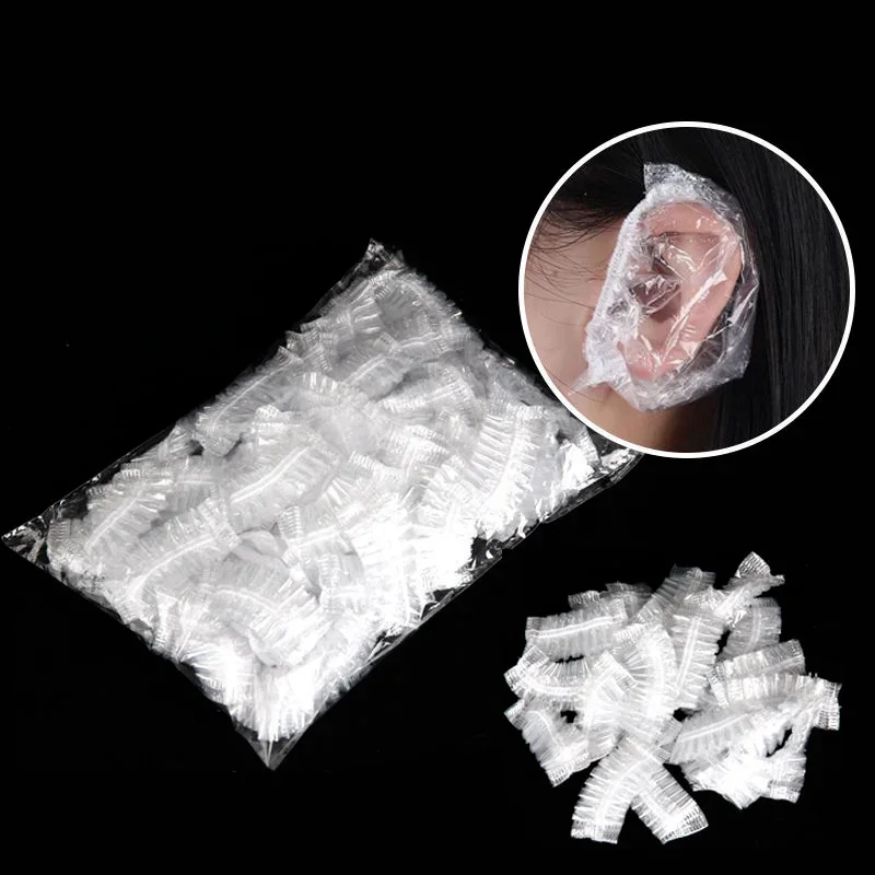 

Hot Sale100pcs Disposable Waterproof Transparent Ear Cover Bath Shower Salon Ear Protector Household Hair Dyeing Earmuffs